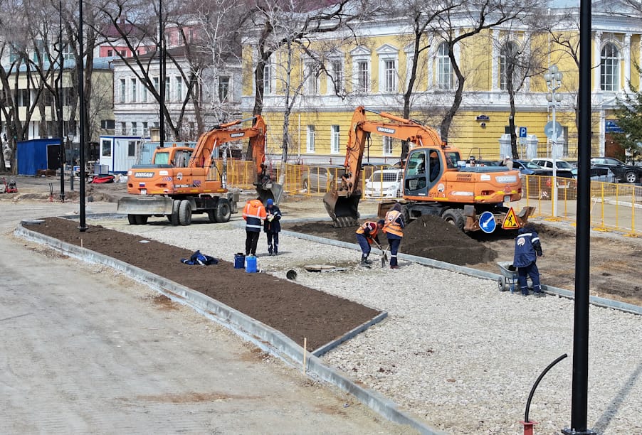 Реконструкция улицы Краснофлотской в Благовещенске выполнена на 70%